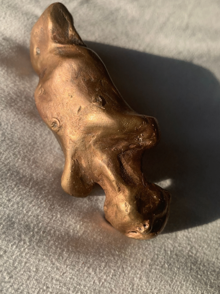 The Thief, lost wax cast bronze, 3 x 1 x 1 in.