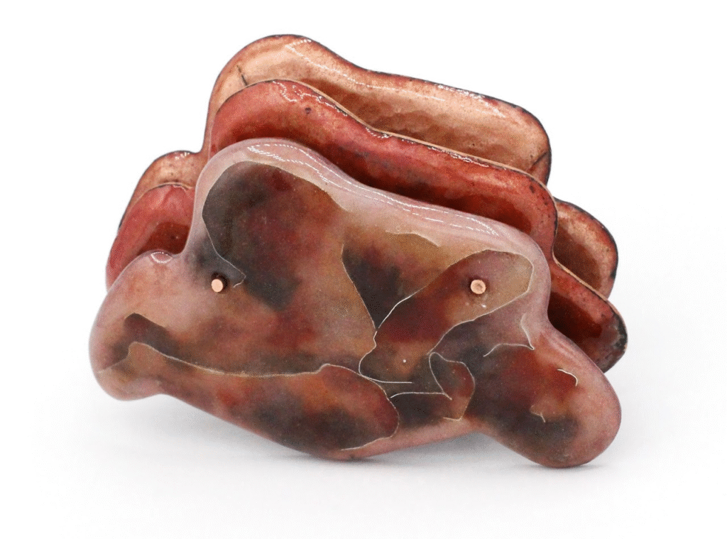 Fetal , enamel on copper, 5 x 2.5 x 3 in.